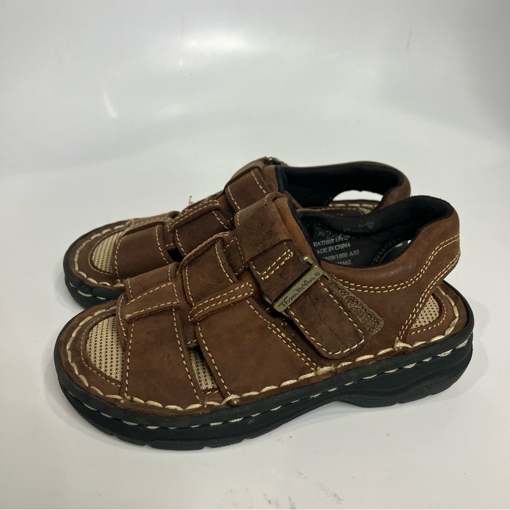 Thom McAn brown leather fisherman sandals kids size 10.5‎ casual summer